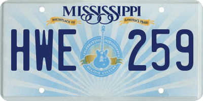 MS license plate HWE259