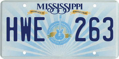 MS license plate HWE263