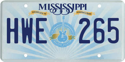 MS license plate HWE265