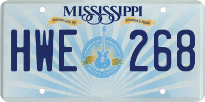 MS license plate HWE268
