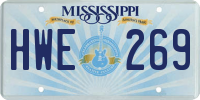 MS license plate HWE269