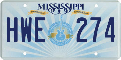 MS license plate HWE274