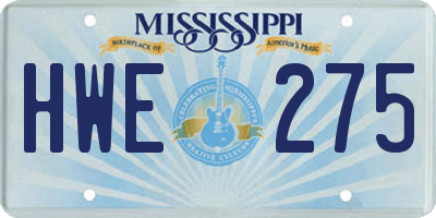 MS license plate HWE275