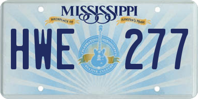 MS license plate HWE277