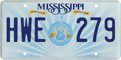 MS license plate HWE279