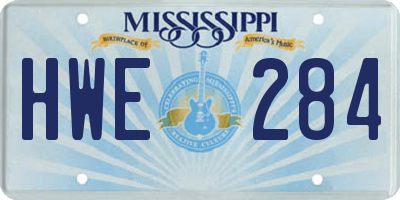 MS license plate HWE284