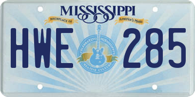 MS license plate HWE285