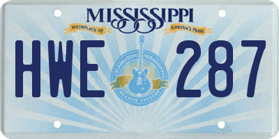 MS license plate HWE287