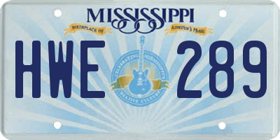 MS license plate HWE289
