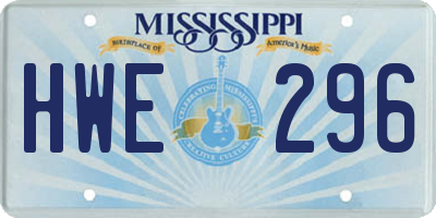 MS license plate HWE296
