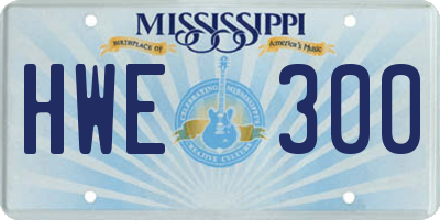 MS license plate HWE300