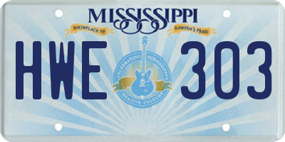 MS license plate HWE303