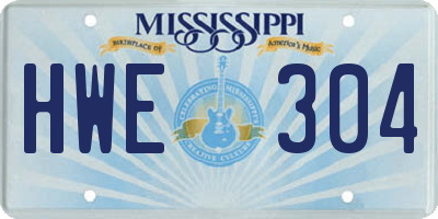 MS license plate HWE304