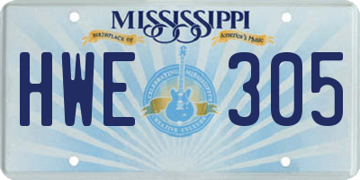 MS license plate HWE305