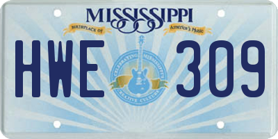 MS license plate HWE309