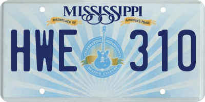 MS license plate HWE310