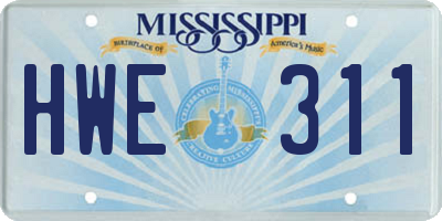 MS license plate HWE311