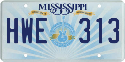 MS license plate HWE313