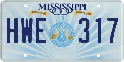MS license plate HWE317