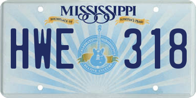 MS license plate HWE318
