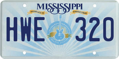 MS license plate HWE320