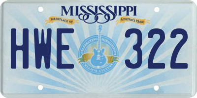 MS license plate HWE322