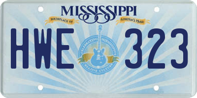 MS license plate HWE323
