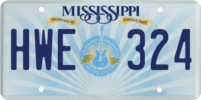 MS license plate HWE324