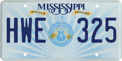 MS license plate HWE325