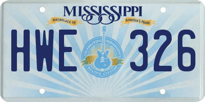 MS license plate HWE326