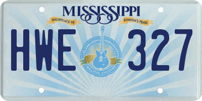 MS license plate HWE327