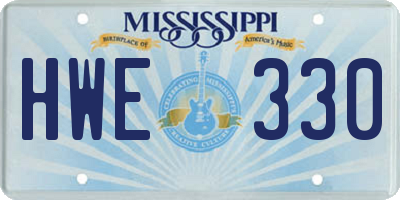 MS license plate HWE330