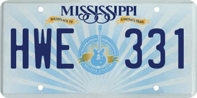 MS license plate HWE331