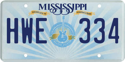 MS license plate HWE334