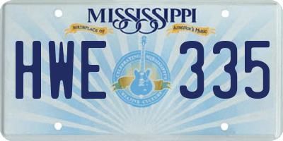MS license plate HWE335