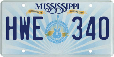MS license plate HWE340