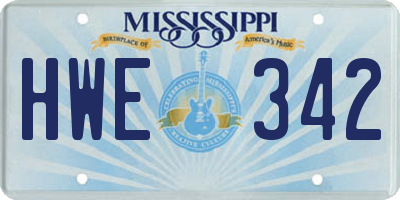MS license plate HWE342