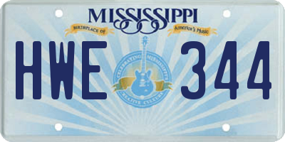 MS license plate HWE344