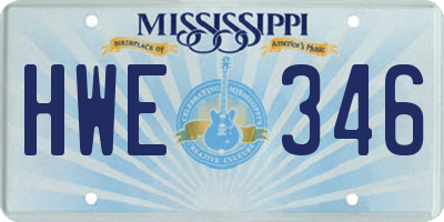 MS license plate HWE346