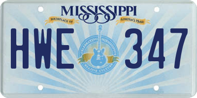 MS license plate HWE347