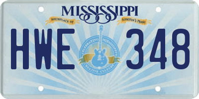 MS license plate HWE348
