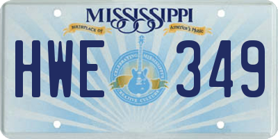 MS license plate HWE349