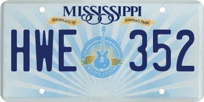 MS license plate HWE352