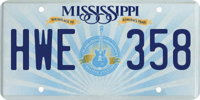 MS license plate HWE358