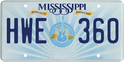 MS license plate HWE360
