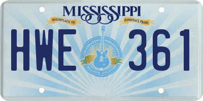 MS license plate HWE361