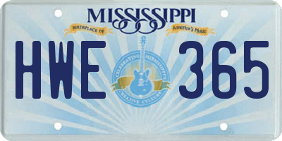 MS license plate HWE365