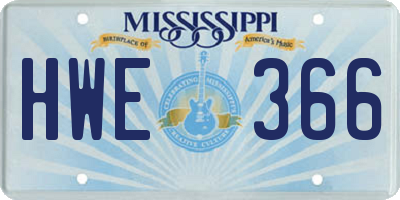 MS license plate HWE366