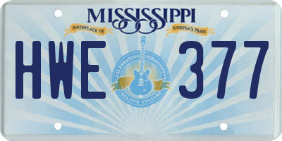 MS license plate HWE377