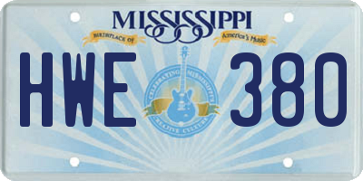 MS license plate HWE380